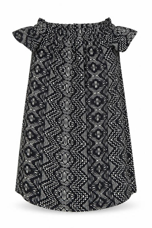 Atmosphere Womens Black Geometric  Basic Blouse Size 10