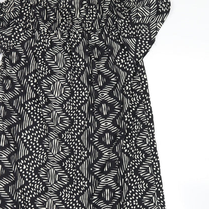 Atmosphere Womens Black Geometric  Basic Blouse Size 10