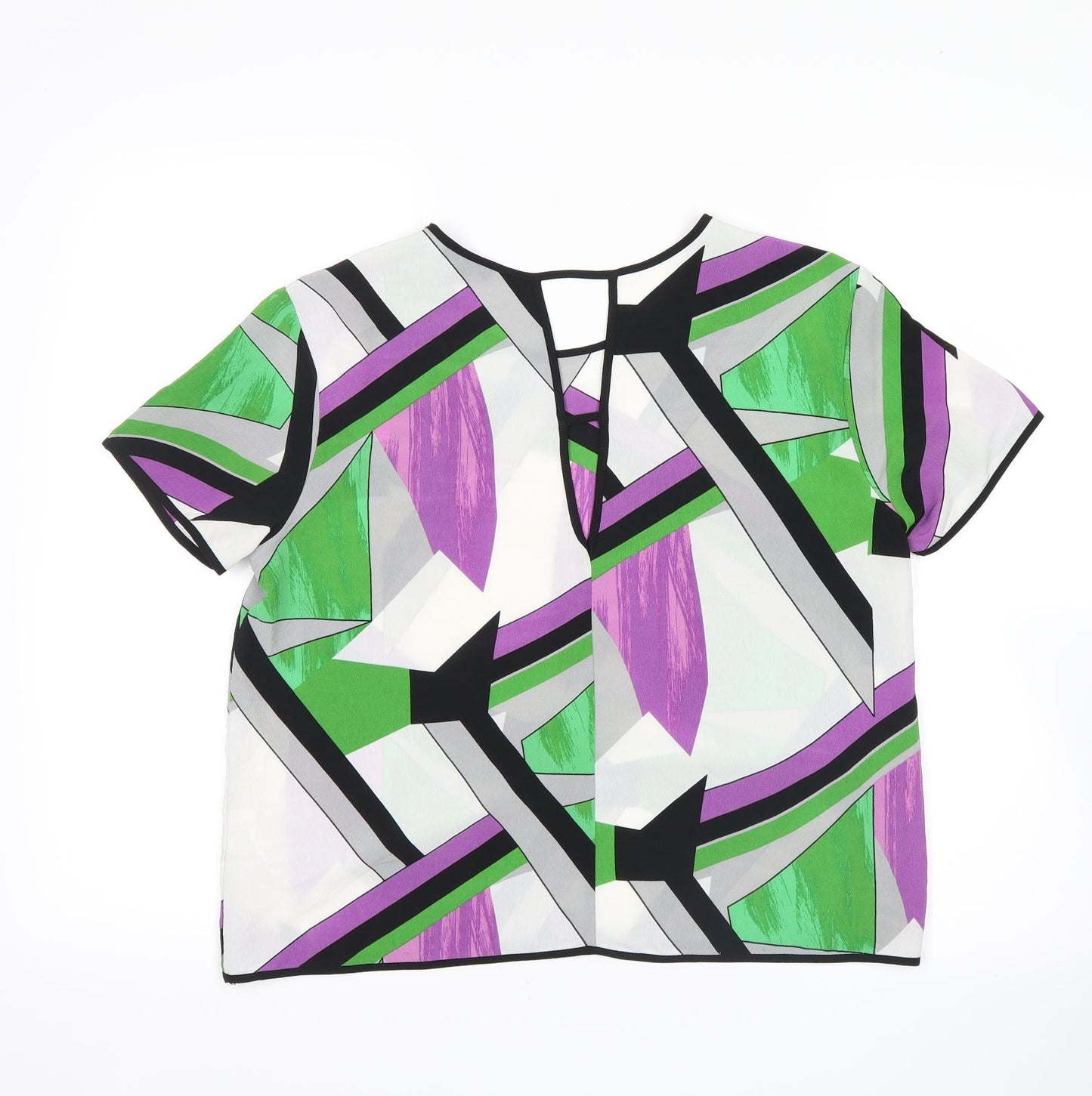 River Island Womens Green Geometric  Basic T-Shirt Size 8