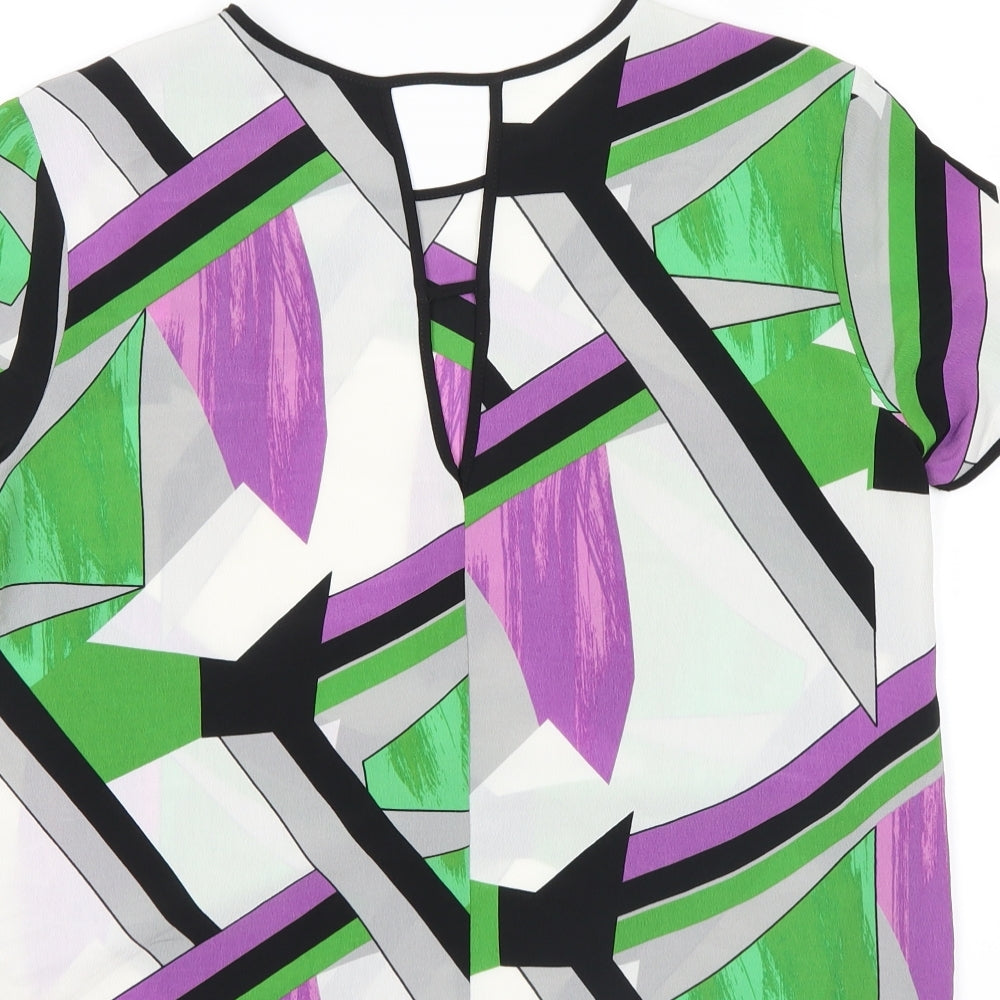 River Island Womens Green Geometric  Basic T-Shirt Size 8