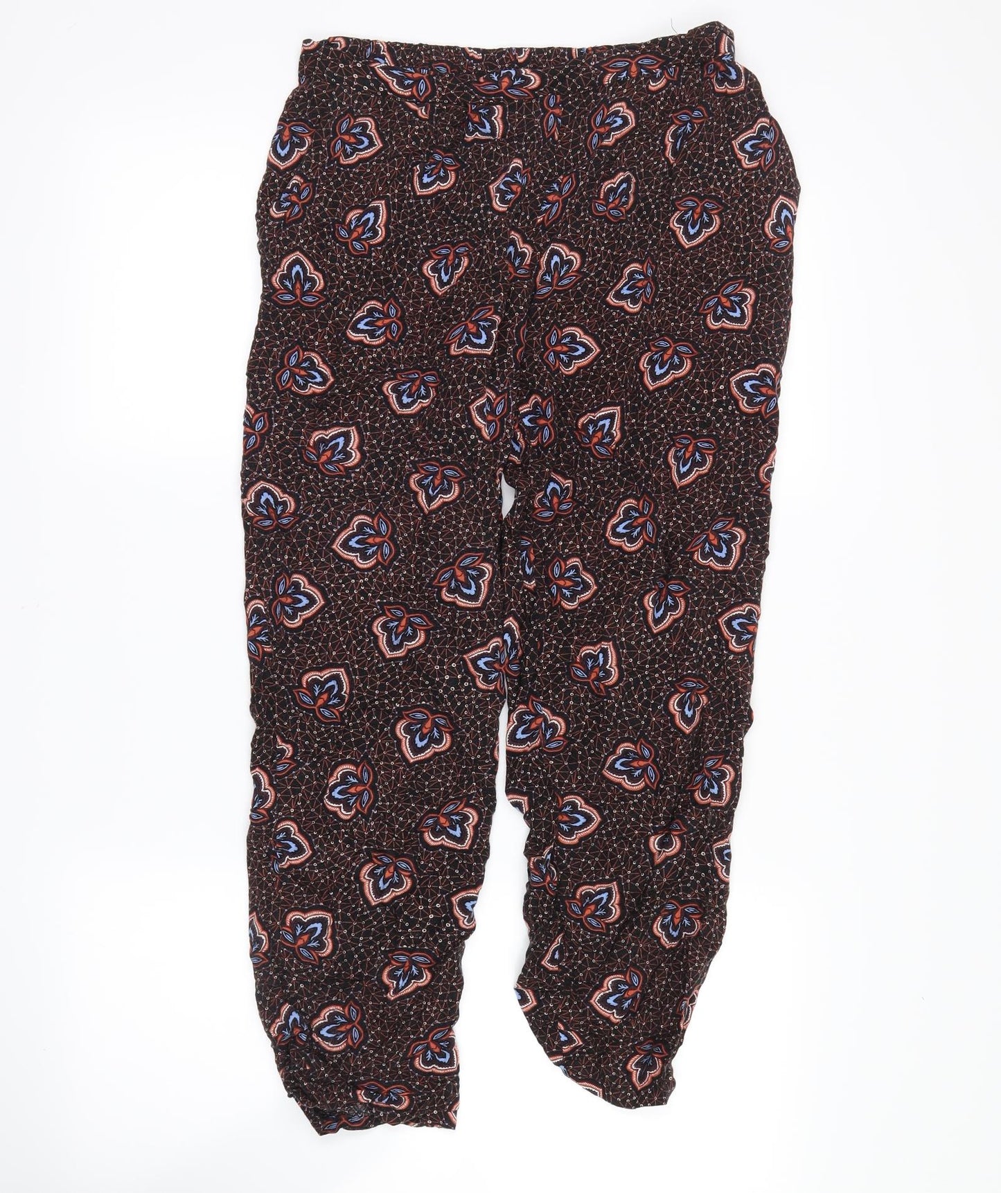 H&M Womens Brown Floral  Bloomer Trousers Size 4
