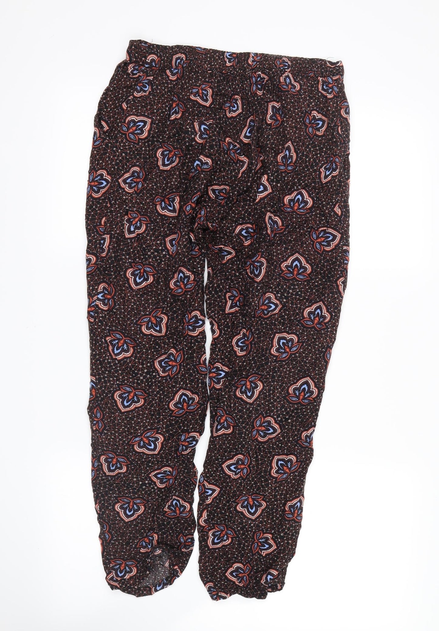 H&M Womens Brown Floral  Bloomer Trousers Size 4