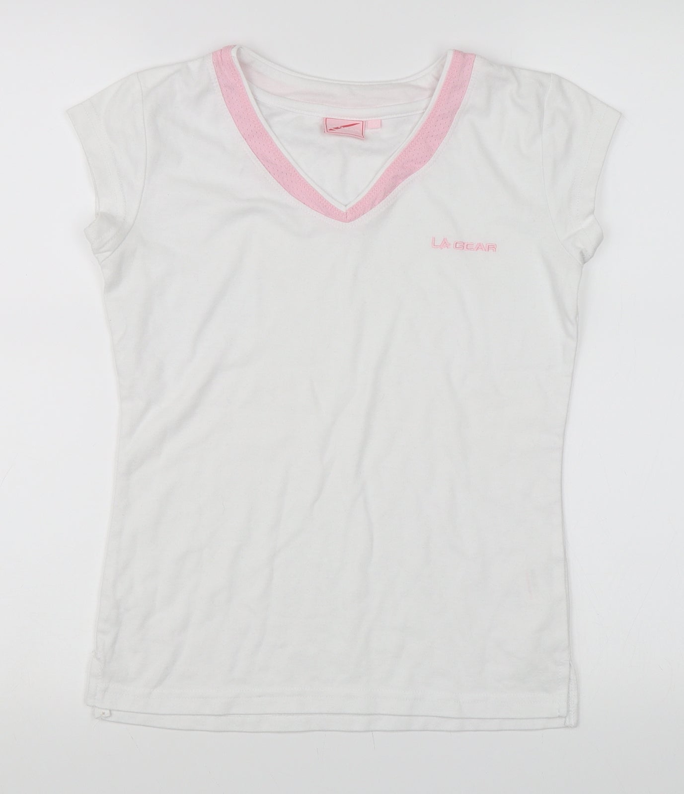 LA Gear Womens White   Basic T-Shirt Size 10