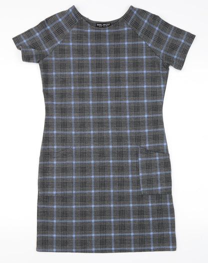 Preloved Select Womens Grey Check  Bodycon  Size 12 - Front