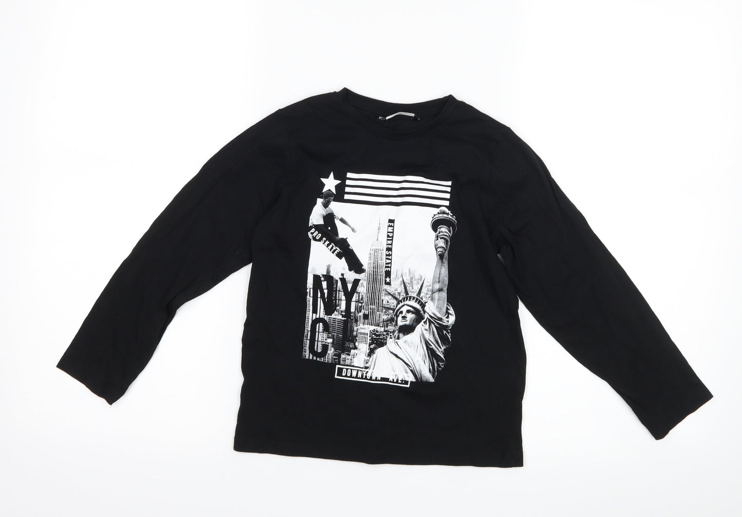 Pep & co Boys Black   Basic T-Shirt Size 6-7 Years  - NYC