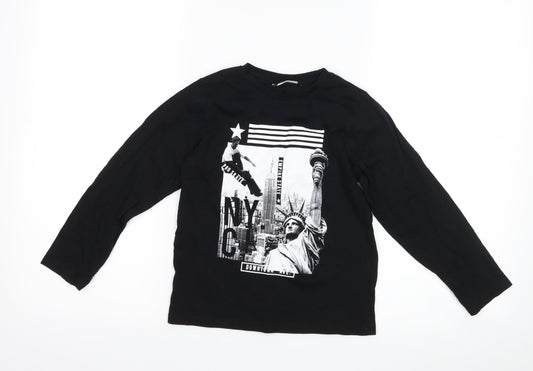 Pep & co Boys Black   Basic T-Shirt Size 6-7 Years  - NYC