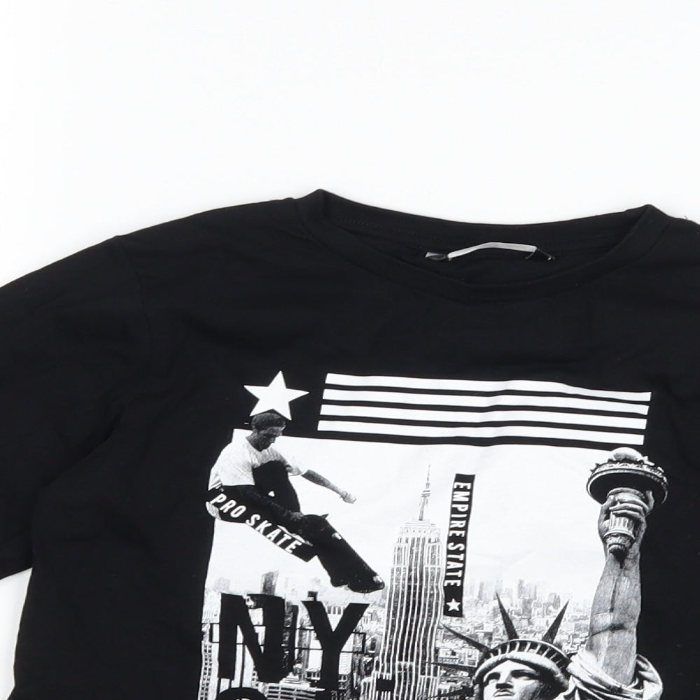 Pep & co Boys Black   Basic T-Shirt Size 6-7 Years  - NYC