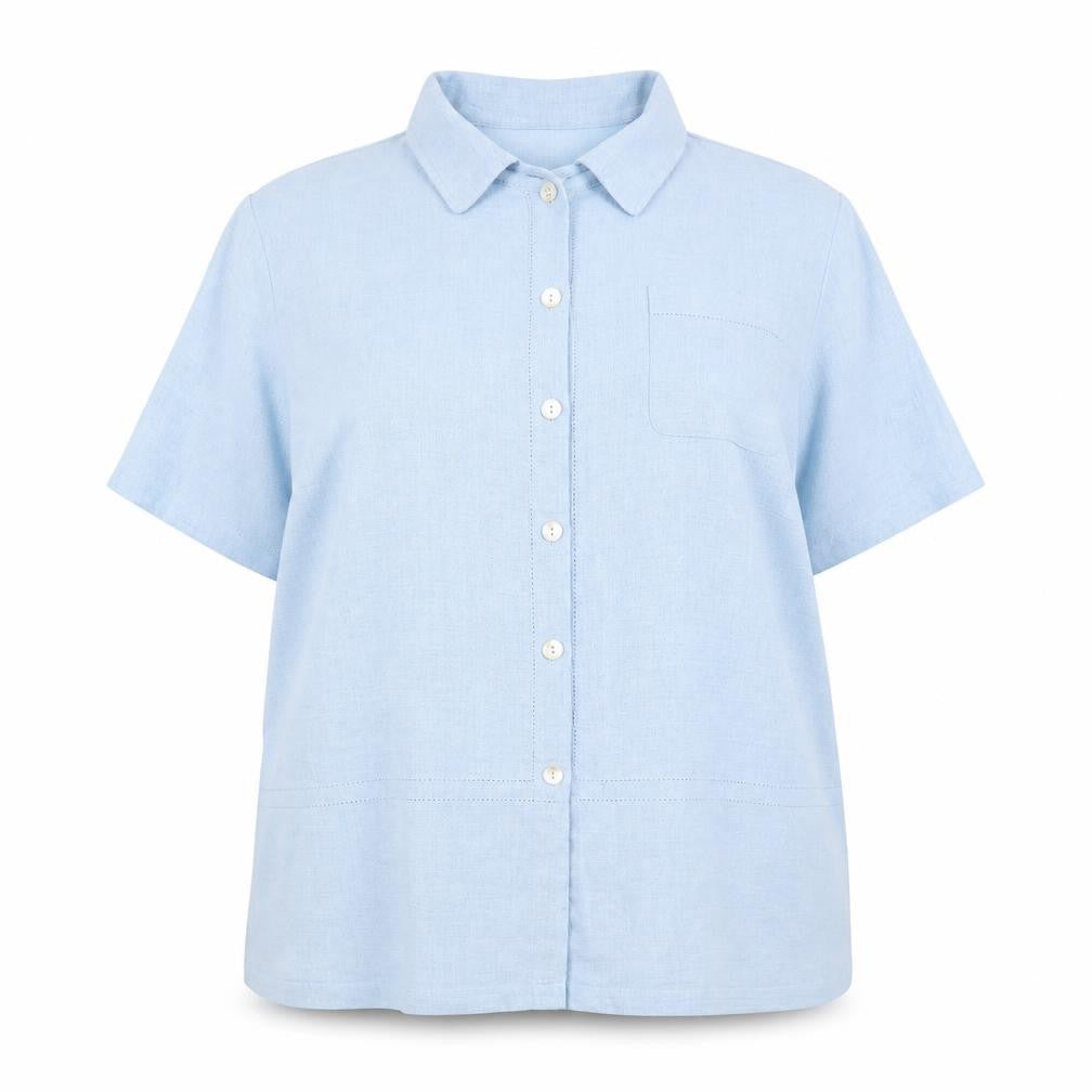 Direction Womens Blue Houndstooth  Basic Button-Up Size 22