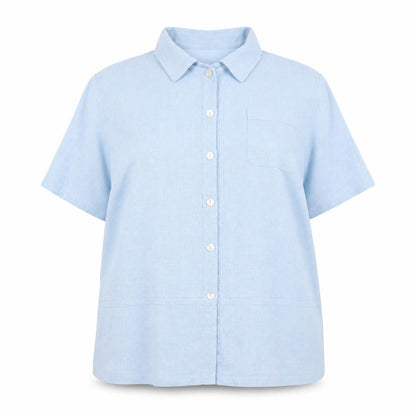 Direction Womens Blue Houndstooth  Basic Button-Up Size 22