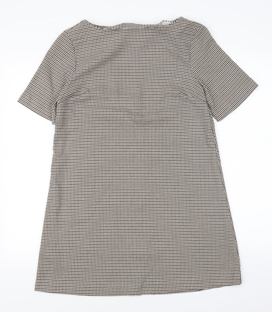 Avenue Womens Brown Gingham  A-Line  Size 12