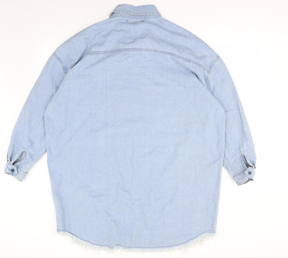Preloved Missguided Womens Blue   Basic Button-Up Size 12 - Back