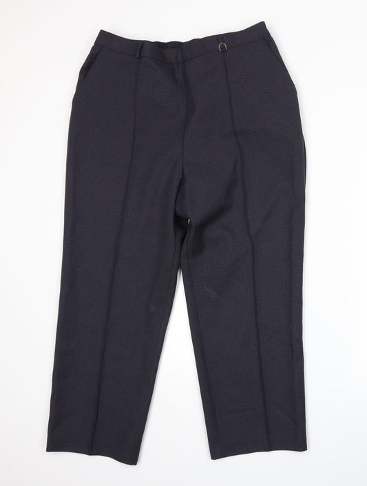 Marks and Spencer Womens Blue Plaid  Trousers  Size 16 L24 in