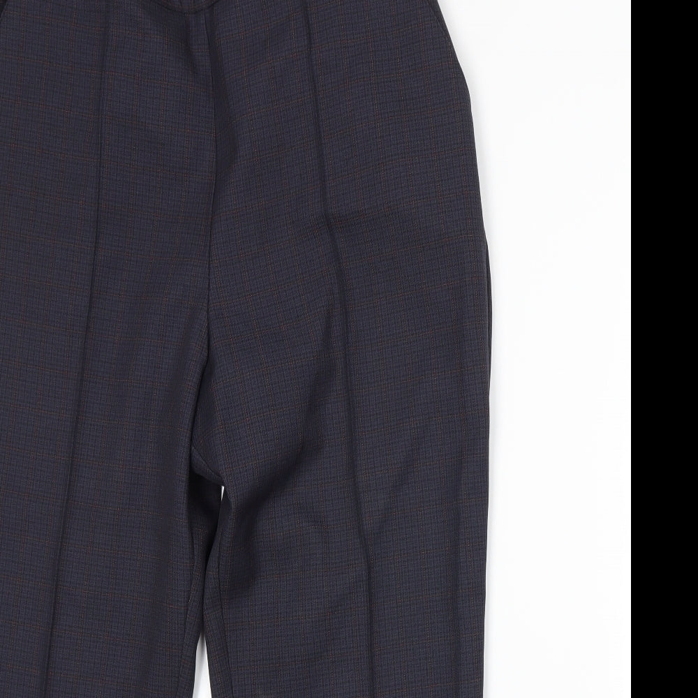 Marks and Spencer Womens Blue Plaid  Trousers  Size 16 L24 in