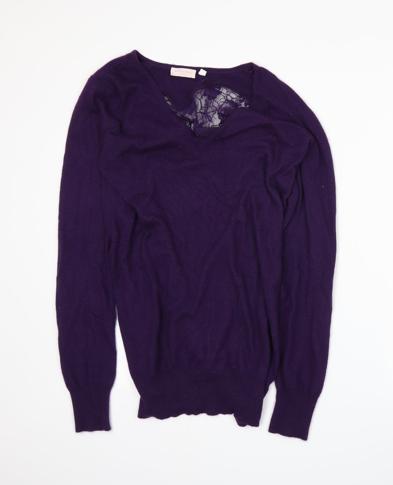 Gharani Strok Womens Purple  Knit Pullover Jumper Size M