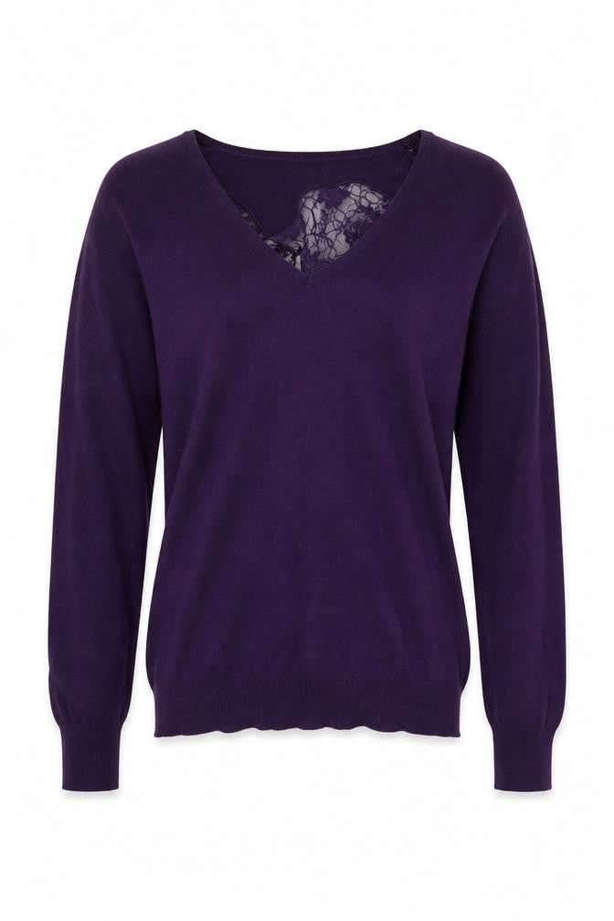 Gharani Strok Womens Purple  Knit Pullover Jumper Size M