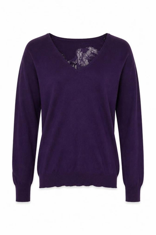 Gharani Strok Womens Purple  Knit Pullover Jumper Size M