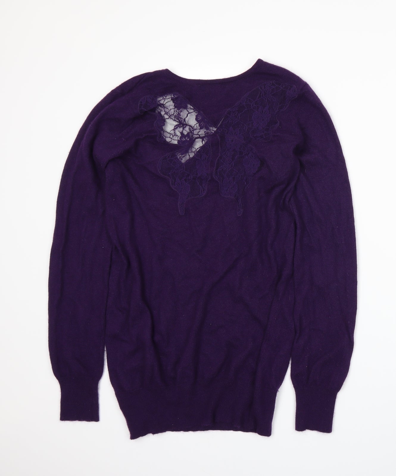 Gharani Strok Womens Purple  Knit Pullover Jumper Size M
