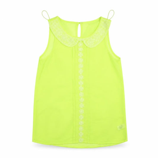 Select Womens Yellow Floral Chiffon Tunic Tank Size 6  - neon