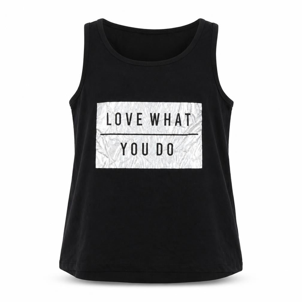 Young Dimension Girls Black   Basic Tank Size 12-13 Years  - love what you do