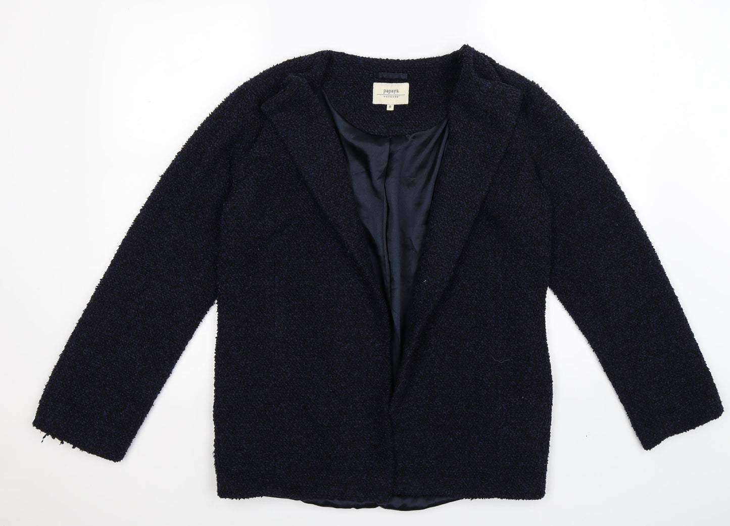 Papaya Womens Blue  Knit Jacket Blazer Size 8