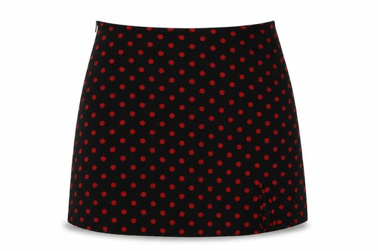 SHEIN Womens Black Polka Dot Satin A-Line Skirt Size L