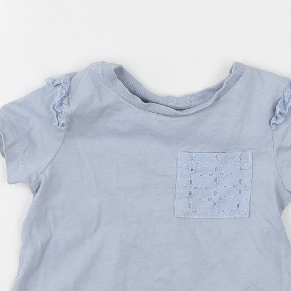 Nutmeg Girls Blue  Jersey Basic T-Shirt Size 2-3 Years