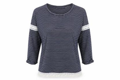 Atmosphere Womens Blue Striped Jersey Basic T-Shirt Size 10
