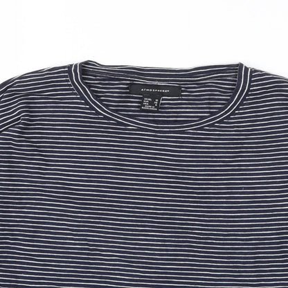 Atmosphere Womens Blue Striped Jersey Basic T-Shirt Size 10