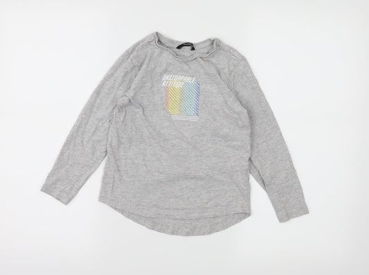 George Boys Grey  Jersey Basic T-Shirt Size 6-7 Years  - Unstoppable attitude