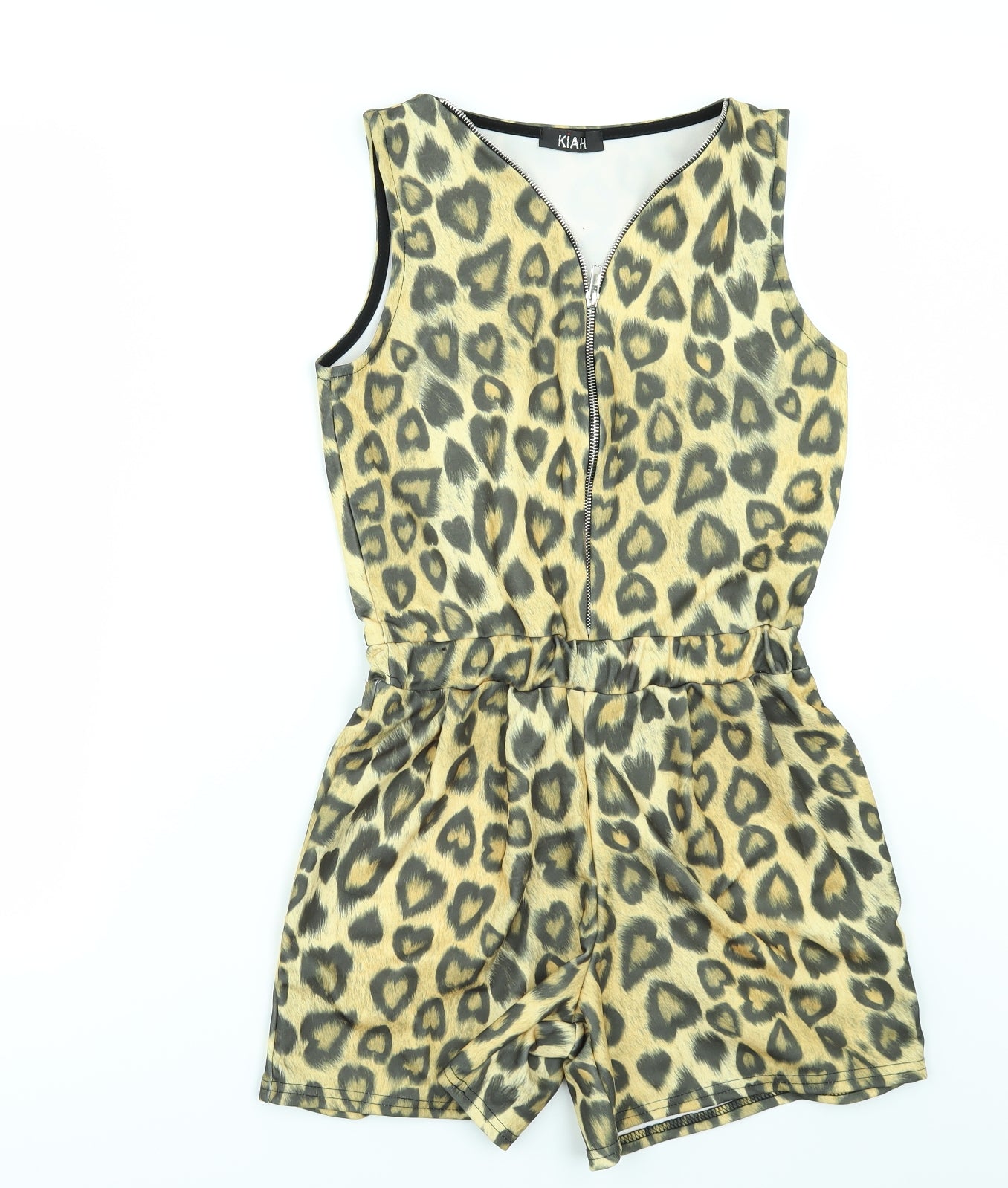 Kiah Womens Yellow Animal Print  Playsuit One-Piece Size 10