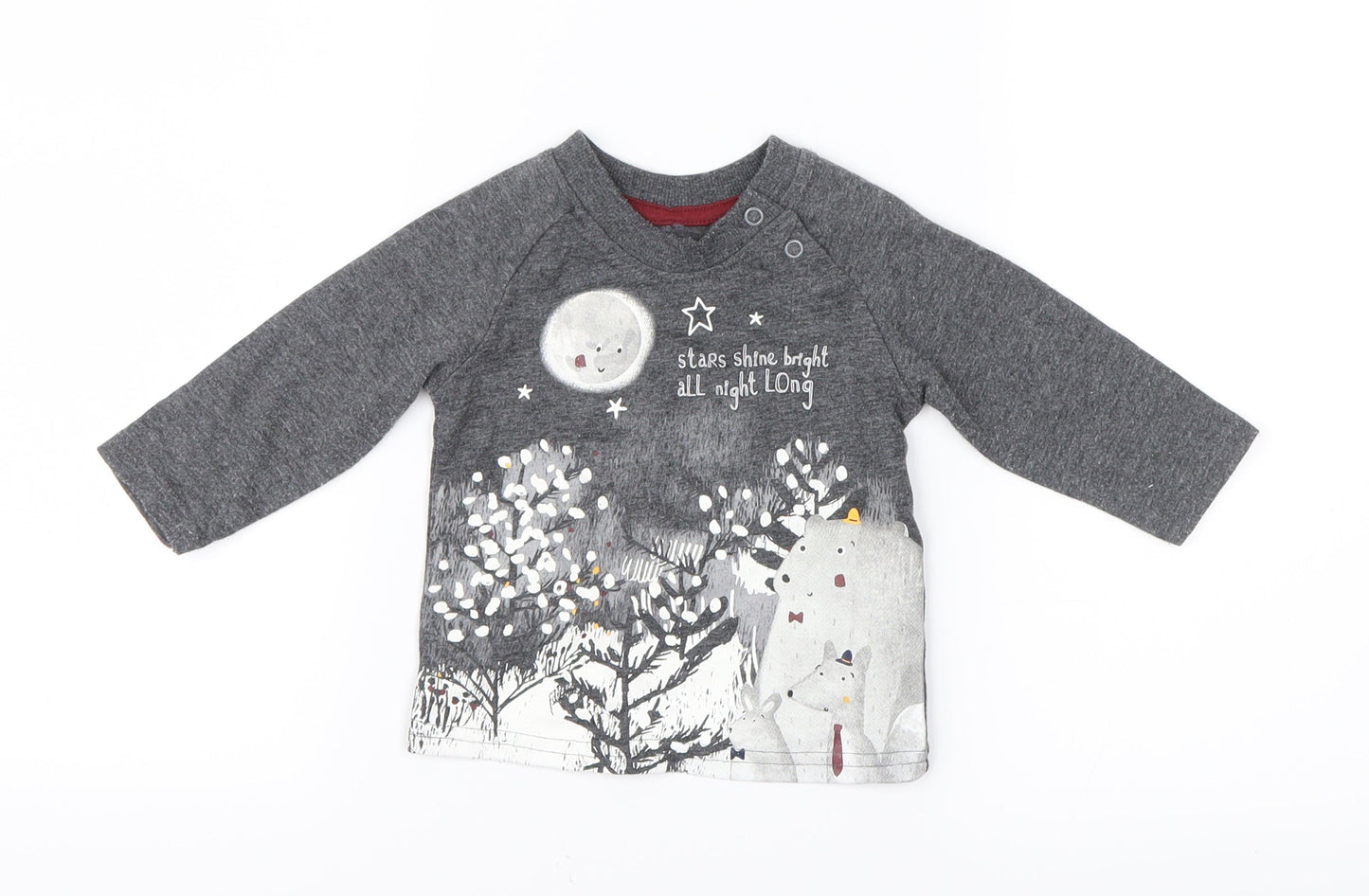 George Boys Grey Geometric  Basic T-Shirt Size 3-6 Months
