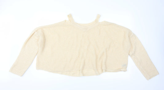 SheIn Womens Beige   Pullover Jumper Size M  - CROPPED