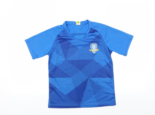 Preworn Boys Blue Geometric  Basic T-Shirt