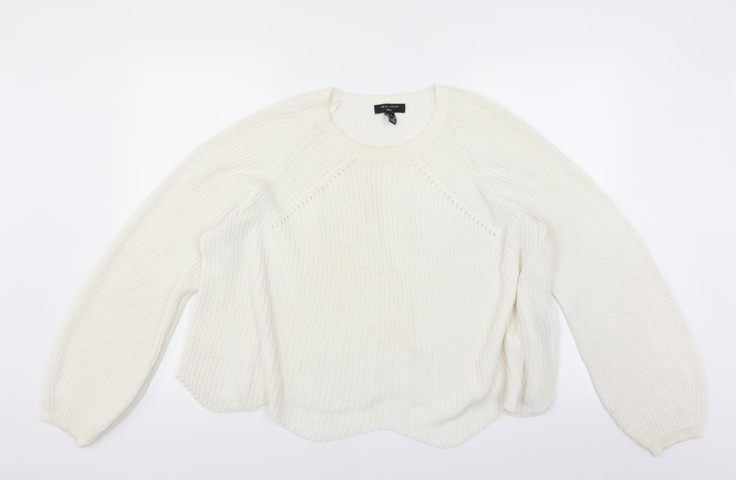 New Look Womens White   Pullover Jumper Size L