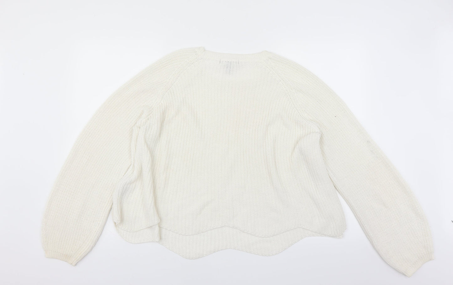 New Look Womens White   Pullover Jumper Size L