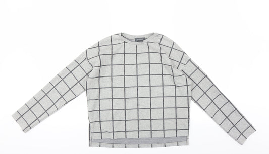 Primark Womens Grey Check  Pullover Sweatshirt Size 4