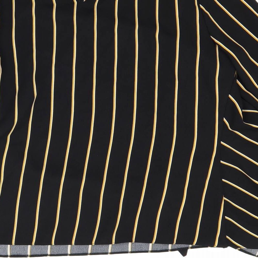 F&F Womens Black Striped  Basic Blouse Size 10