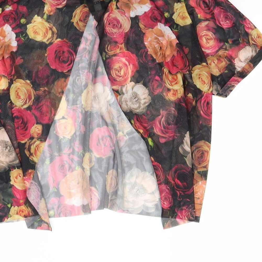 ASOS Womens Black Floral  Basic Blouse Size 10
