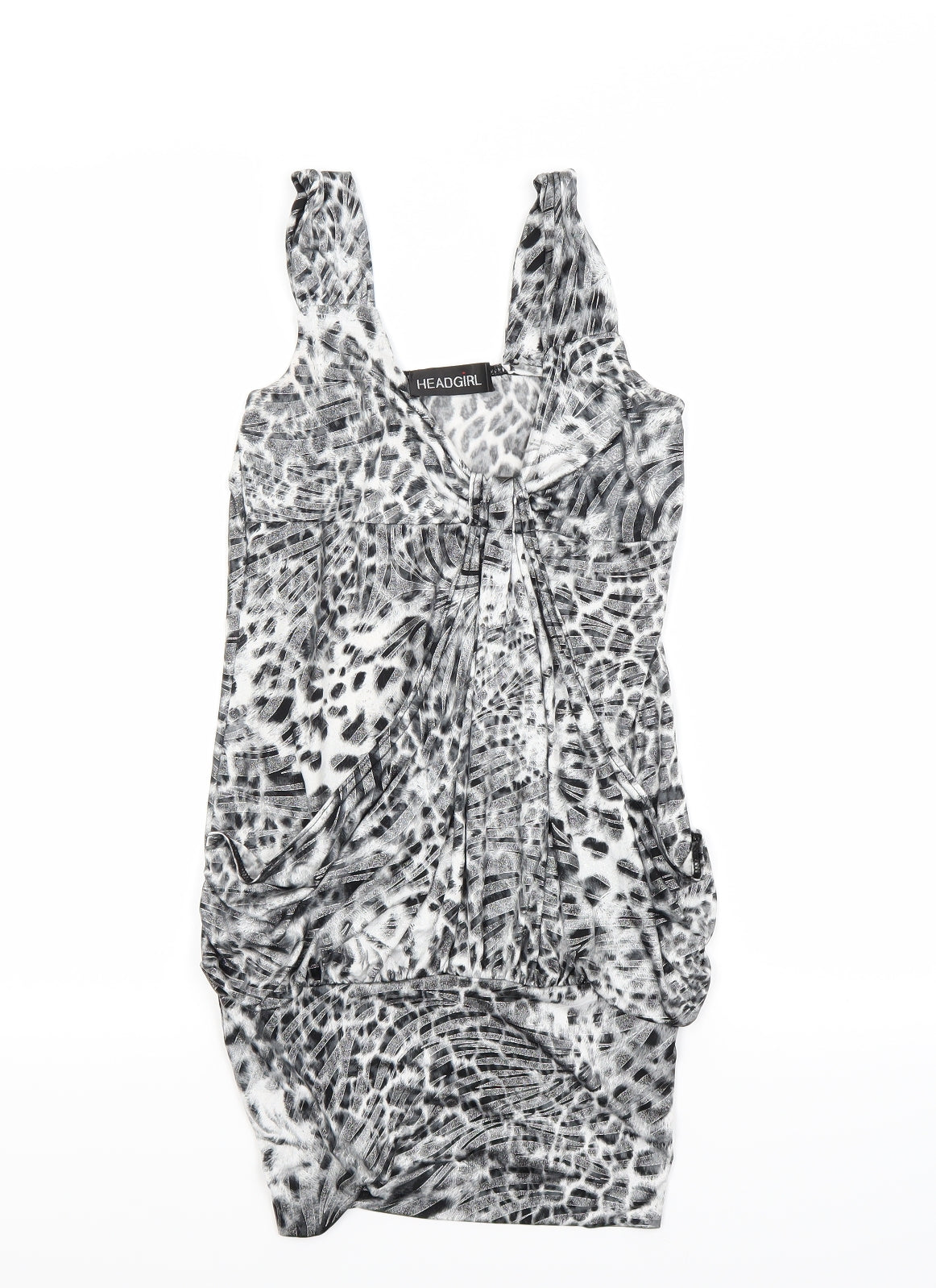 headgirl Womens Grey Animal Print  Basic Blouse Size S