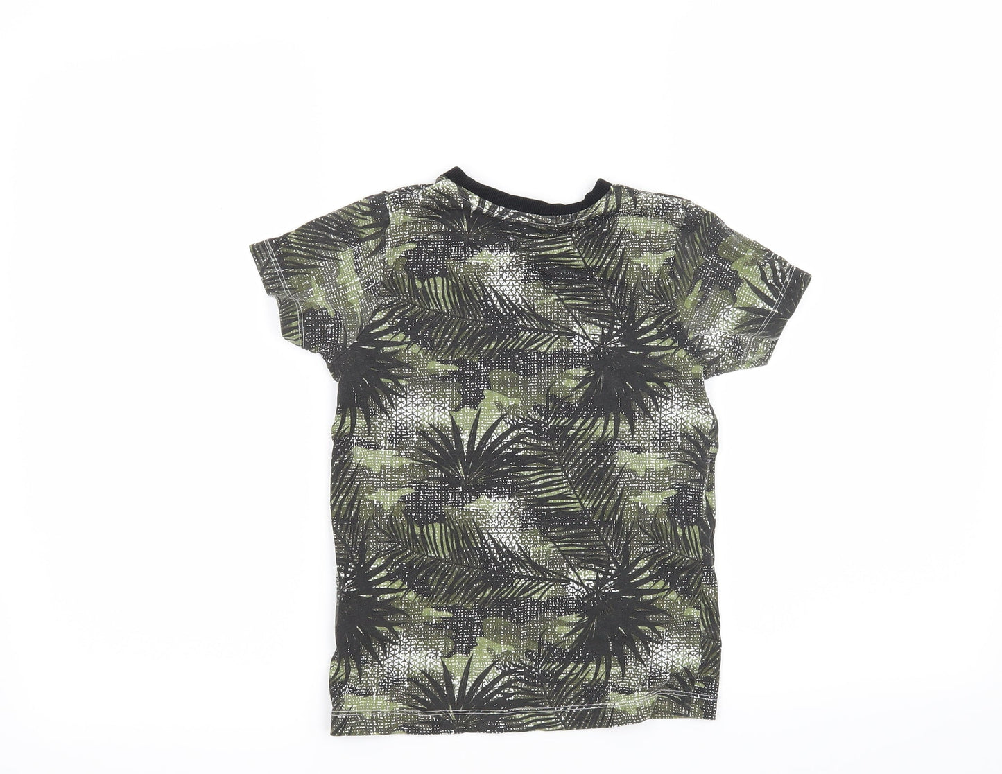 Matalan Boys Green   Basic T-Shirt Size 6 Years  - Leaf Print