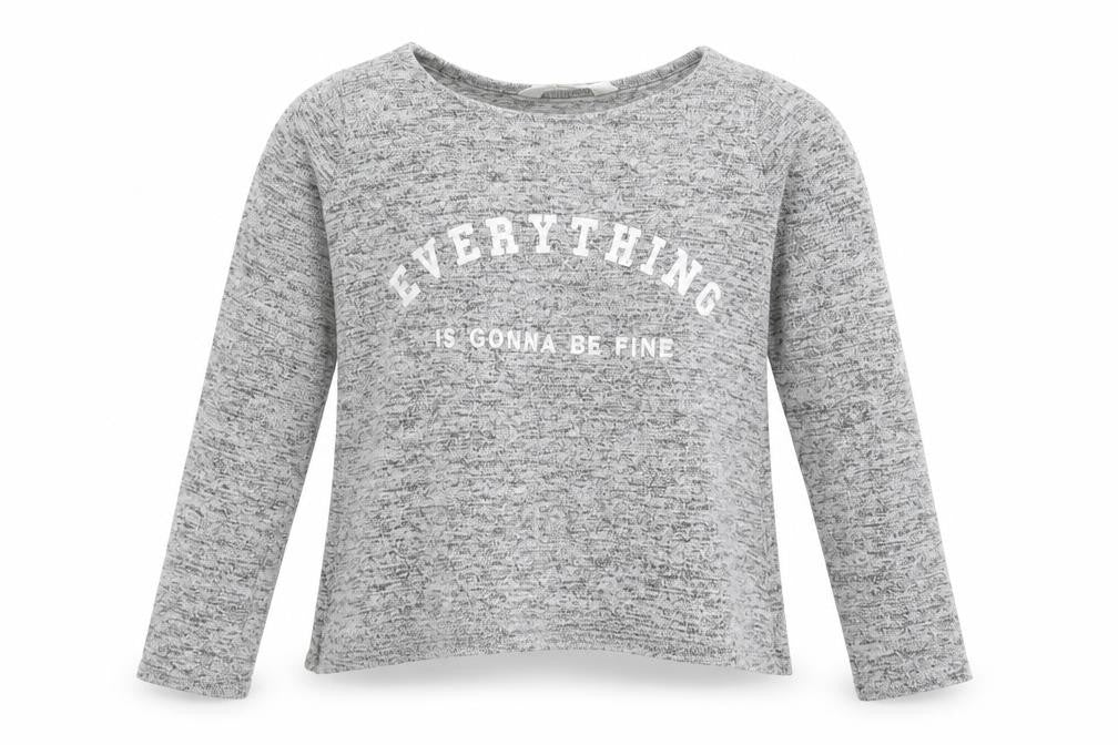 H&M Girls Grey   Pullover Sweatshirt Size 11-12 Years  - Everything is going to be fine