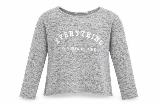 H&M Girls Grey   Pullover Sweatshirt Size 11-12 Years  - Everything is going to be fine
