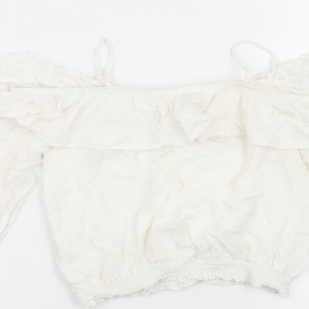 H&M Girls White   Basic Blouse Size 10 Years