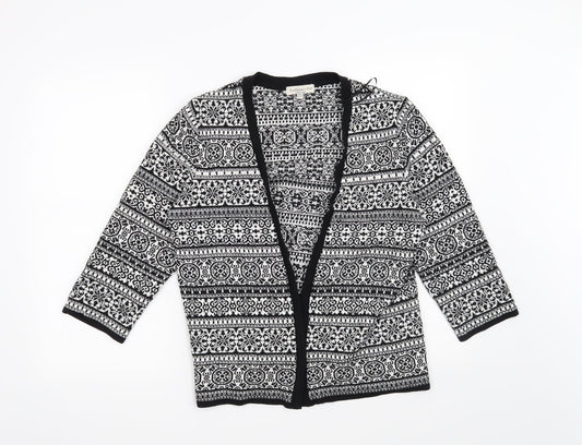 F&F Womens Black Geometric  Cardigan Jumper Size 14