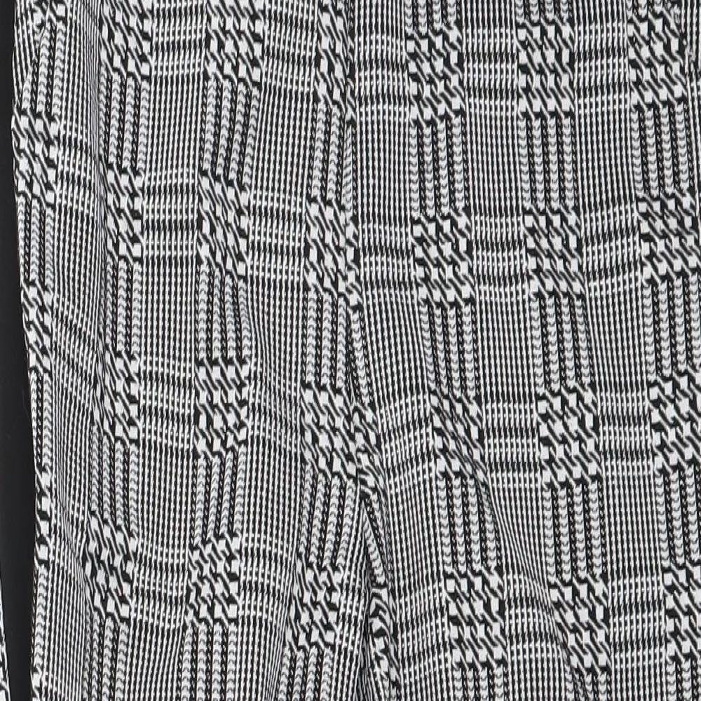 CAMEO ROSE  Womens White Check  Trousers  Size 8 L24 in