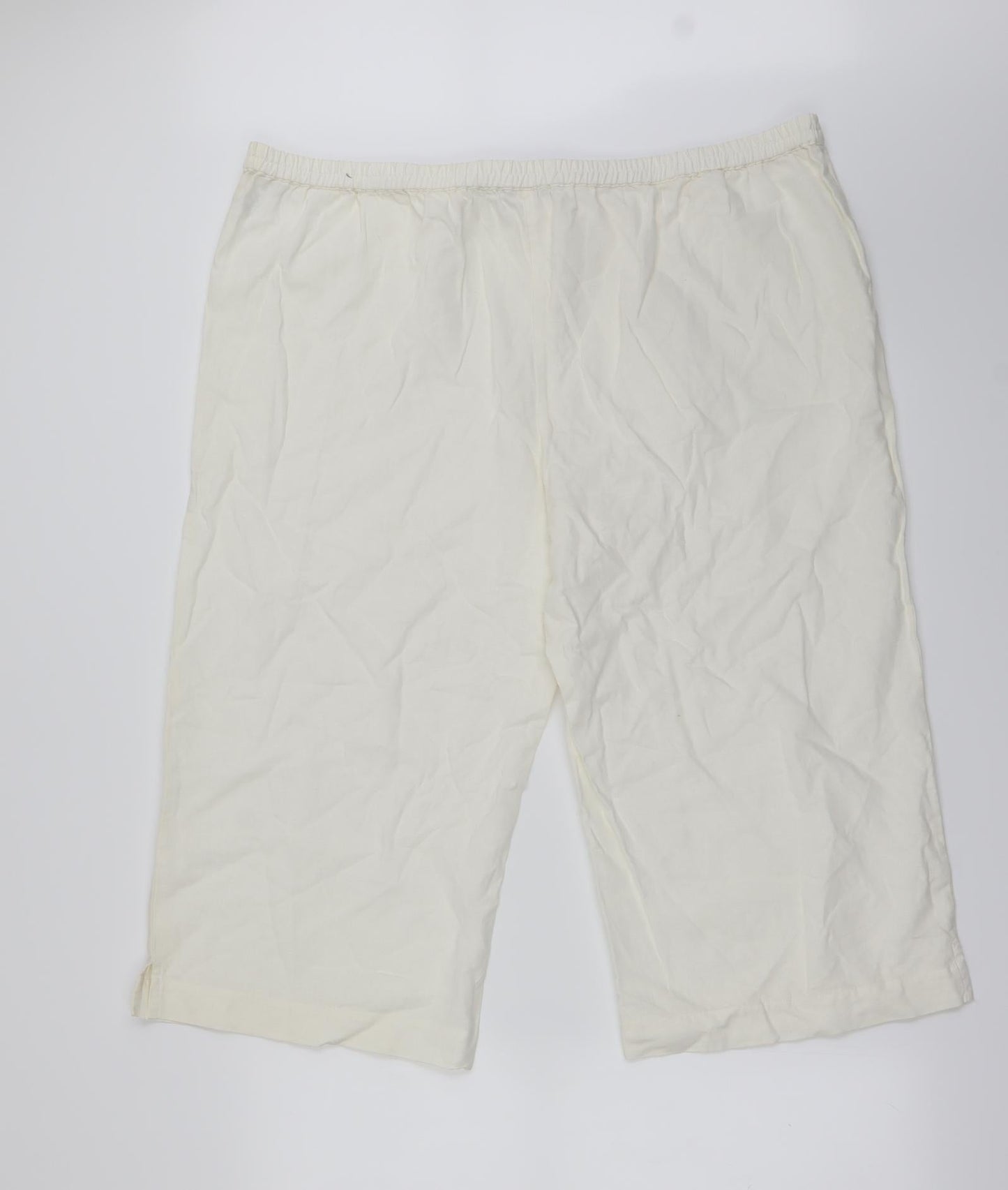 Preworn Womens Ivory   Cropped Trousers Size 34 in L20 in