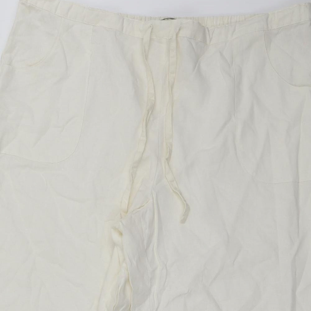 Preworn Womens Ivory   Cropped Trousers Size 34 in L20 in