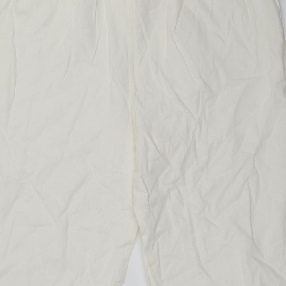 Preworn Womens Ivory   Cropped Trousers Size 34 in L20 in