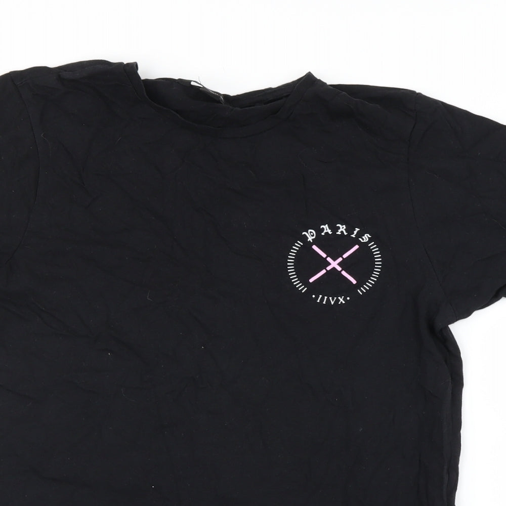 Cedar Wood State Womens Black   Basic T-Shirt Size S
