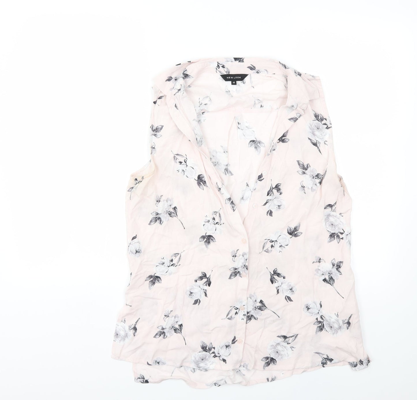 New Look Womens Pink Floral  Basic Blouse Size 12